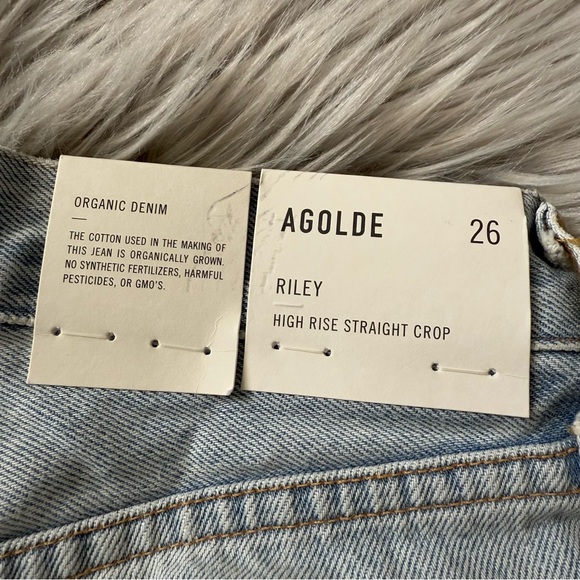 AGOLDE Riley High Rise Straight Crop in Clear Skies Size 26 NWT - Picture 6 of 8